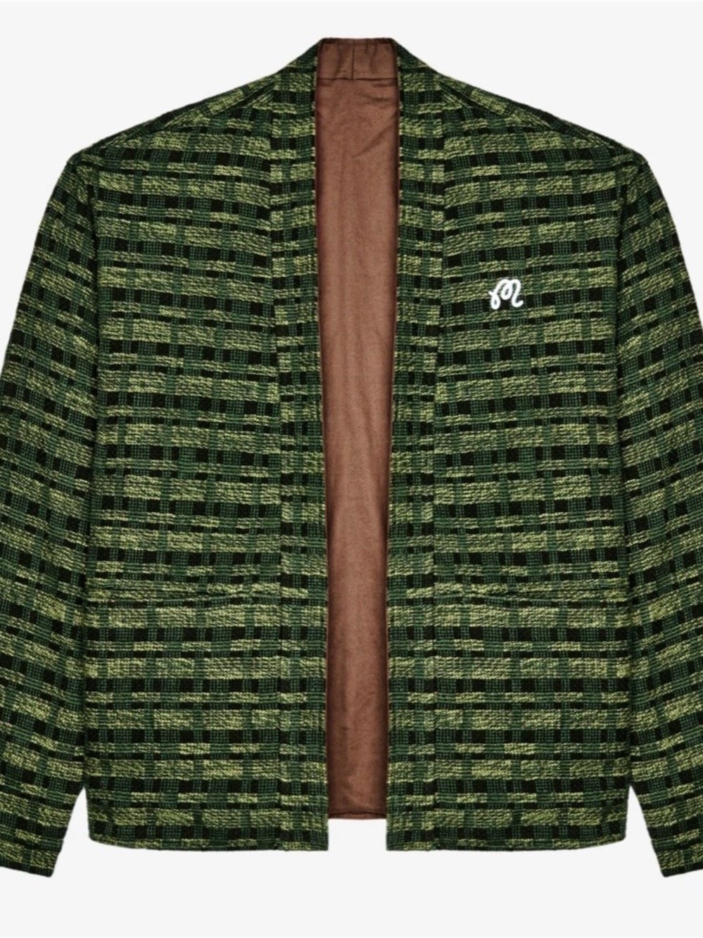 New MALBON GOLF Grounds Jacket Mens Size L Military Green w Brown Inside